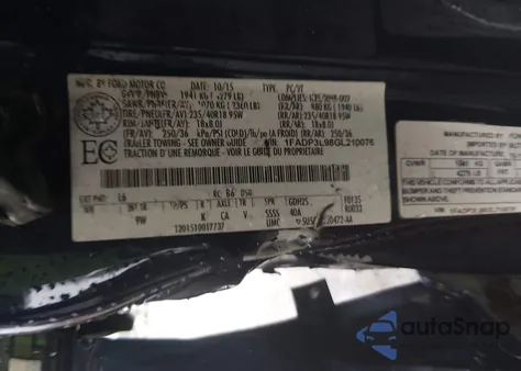 2016 Ford Focus St z USA, uszkodzony, nr VIN 1FADP3L98GL210076